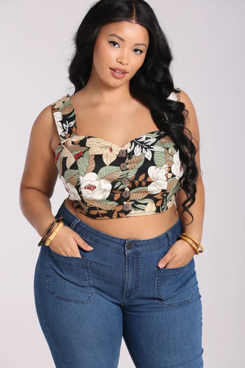 Hell Bunny Tops|Tops>Adelaida Crop Top Black
