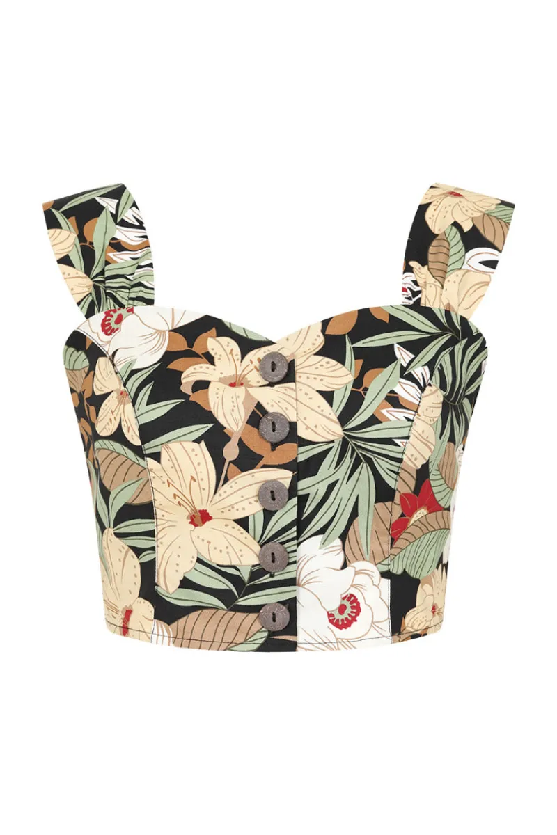 Hell Bunny Tops|Tops>Adelaida Crop Top Black