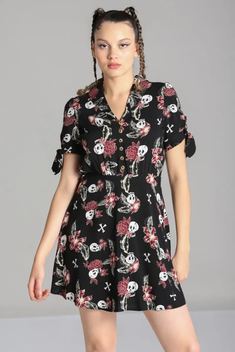 Hell Bunny Dresses With Pockets|Mini Dresses>Alani Mini Dress Black/Red
