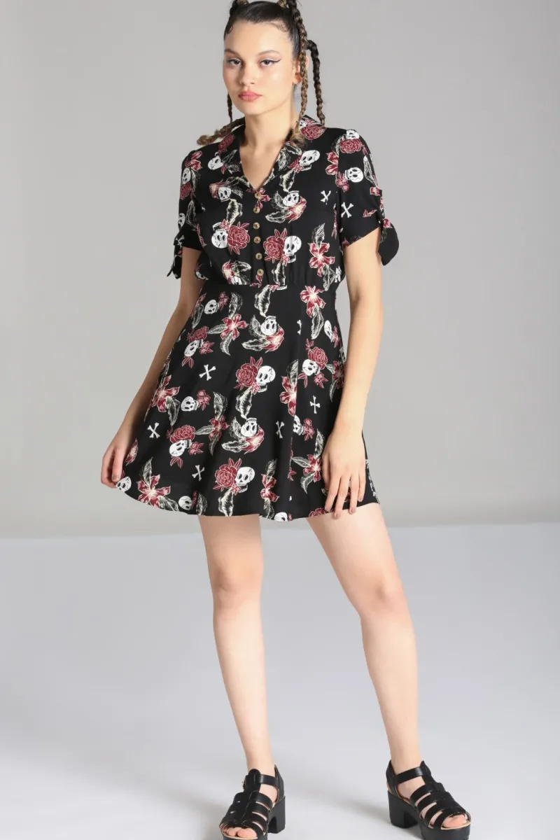 Hell Bunny Dresses With Pockets|Mini Dresses>Alani Mini Dress Black/Red