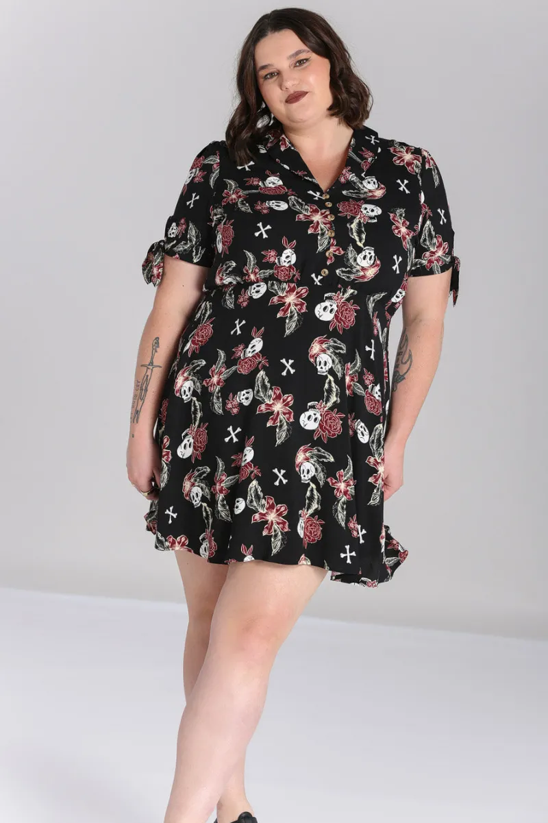Hell Bunny Dresses With Pockets|Mini Dresses>Alani Mini Dress Black/Red