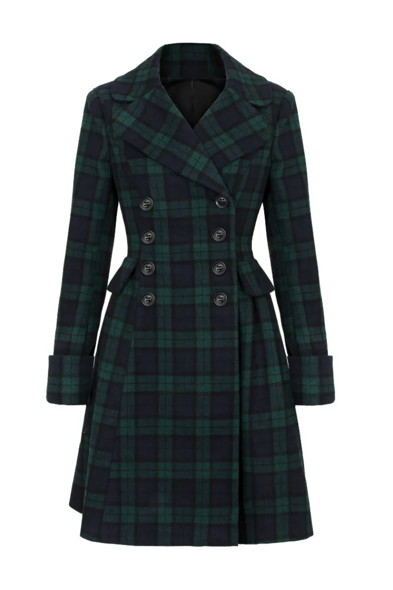 Hell Bunny Coats & Jackets|Coats & Jackets>Alessandra Coat Green