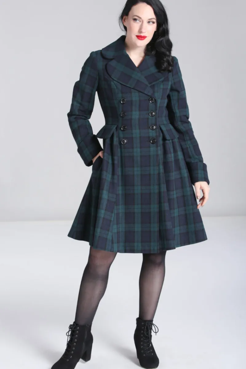 Hell Bunny Coats & Jackets|Coats & Jackets>Alessandra Coat Green