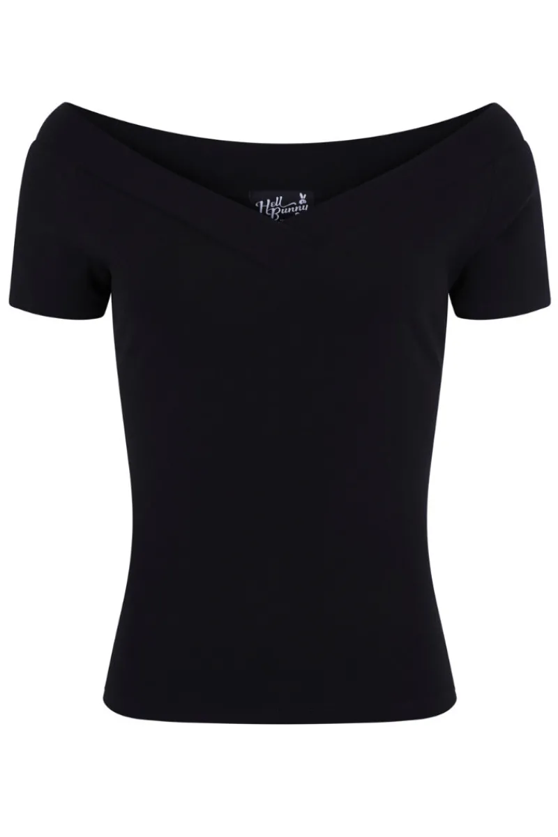 Hell Bunny Tops>Alex Top Black