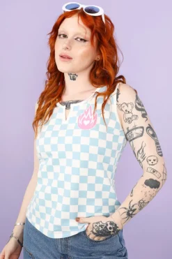 Hell Bunny Tops|Tops>Alexis Top Blue