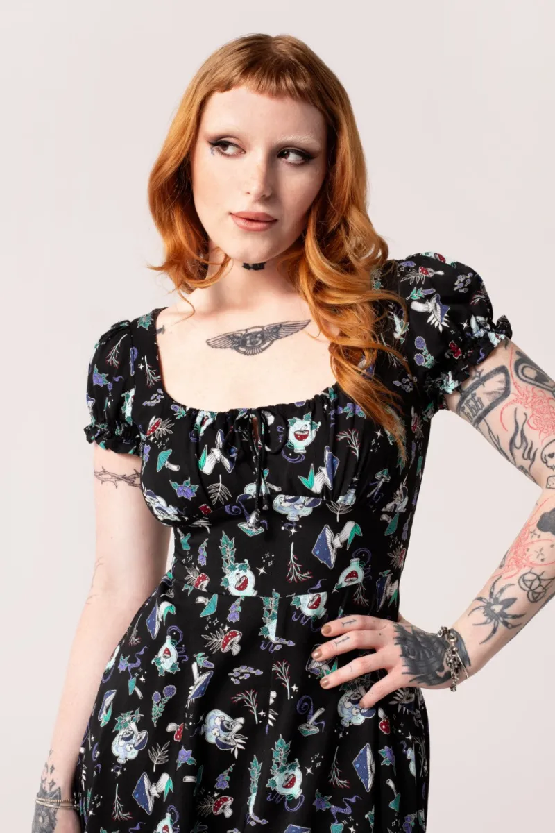 Hell Bunny Dresses|Midi Dresses>Amanita Midi Dress Black