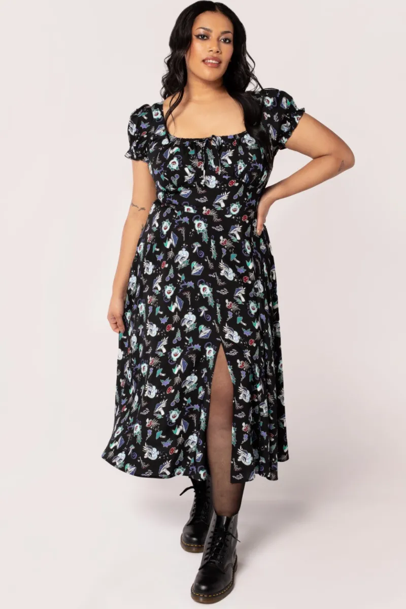 Hell Bunny Dresses|Midi Dresses>Amanita Midi Dress Black