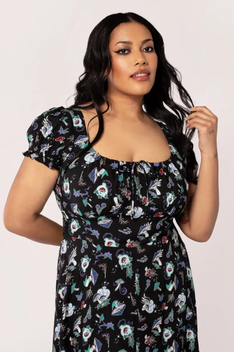 Hell Bunny Dresses|Midi Dresses>Amanita Midi Dress Black