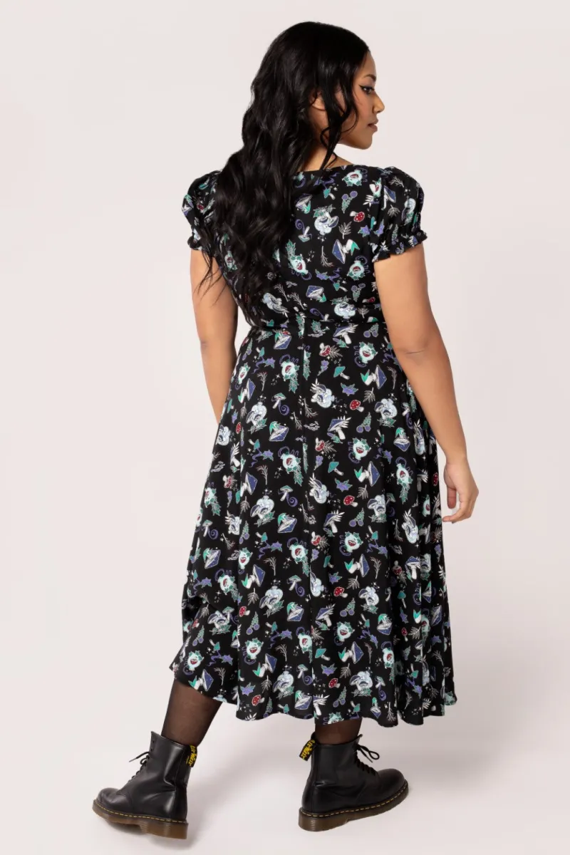Hell Bunny Dresses|Midi Dresses>Amanita Midi Dress Black