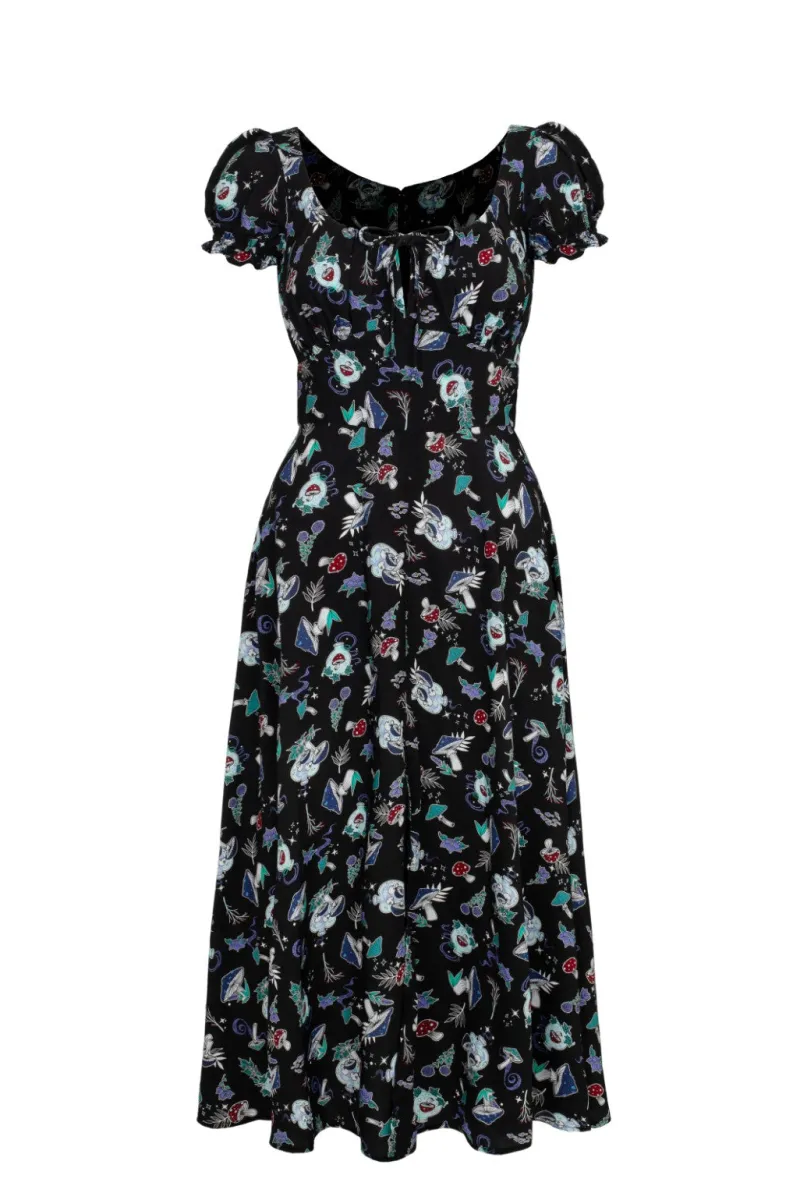 Hell Bunny Dresses|Midi Dresses>Amanita Midi Dress Black