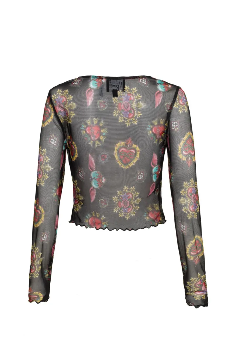 Hell Bunny Tops|Tops>Amias Mesh Top Black