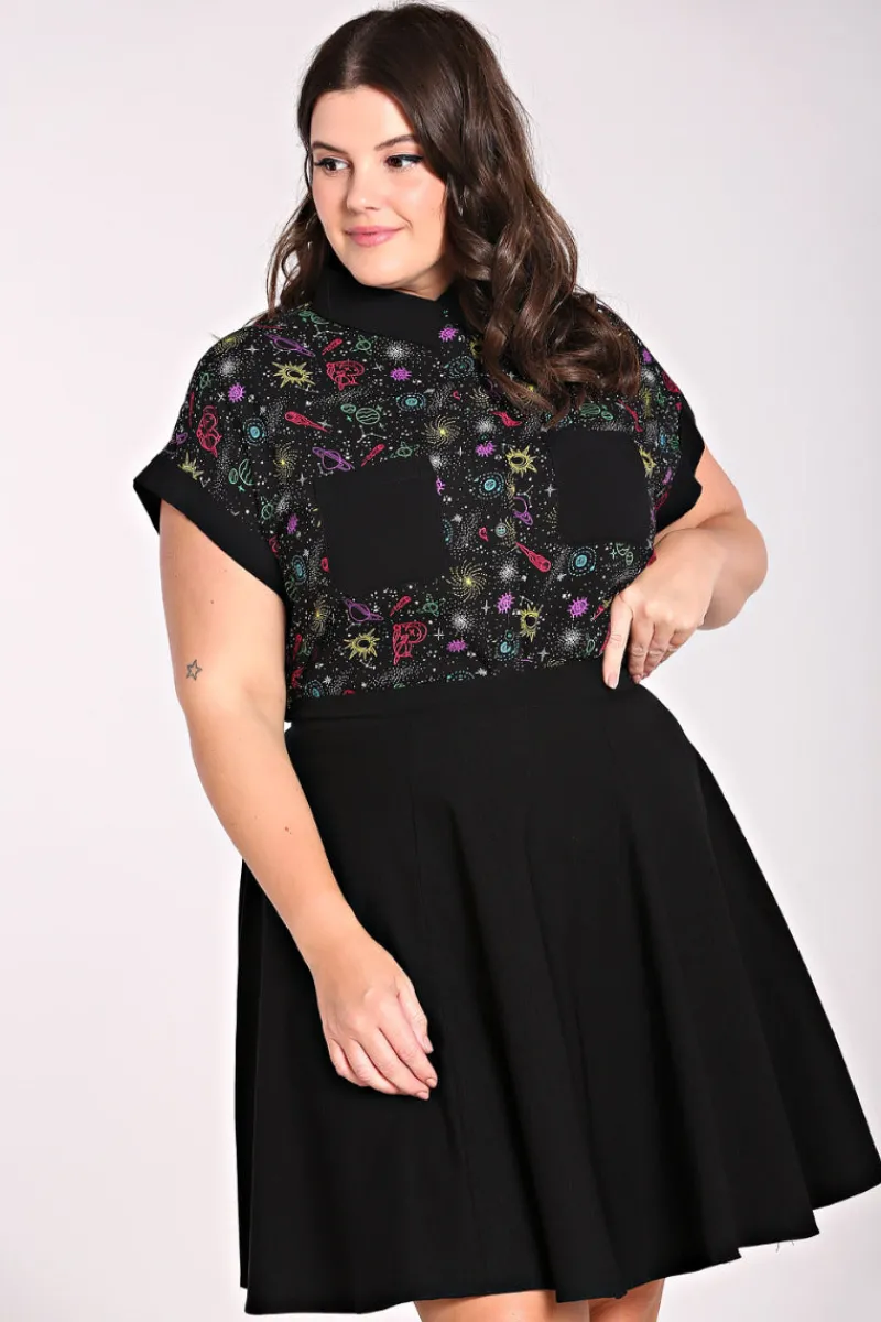 Hell Bunny Tops|Blouses>Andromeda Shirt Black