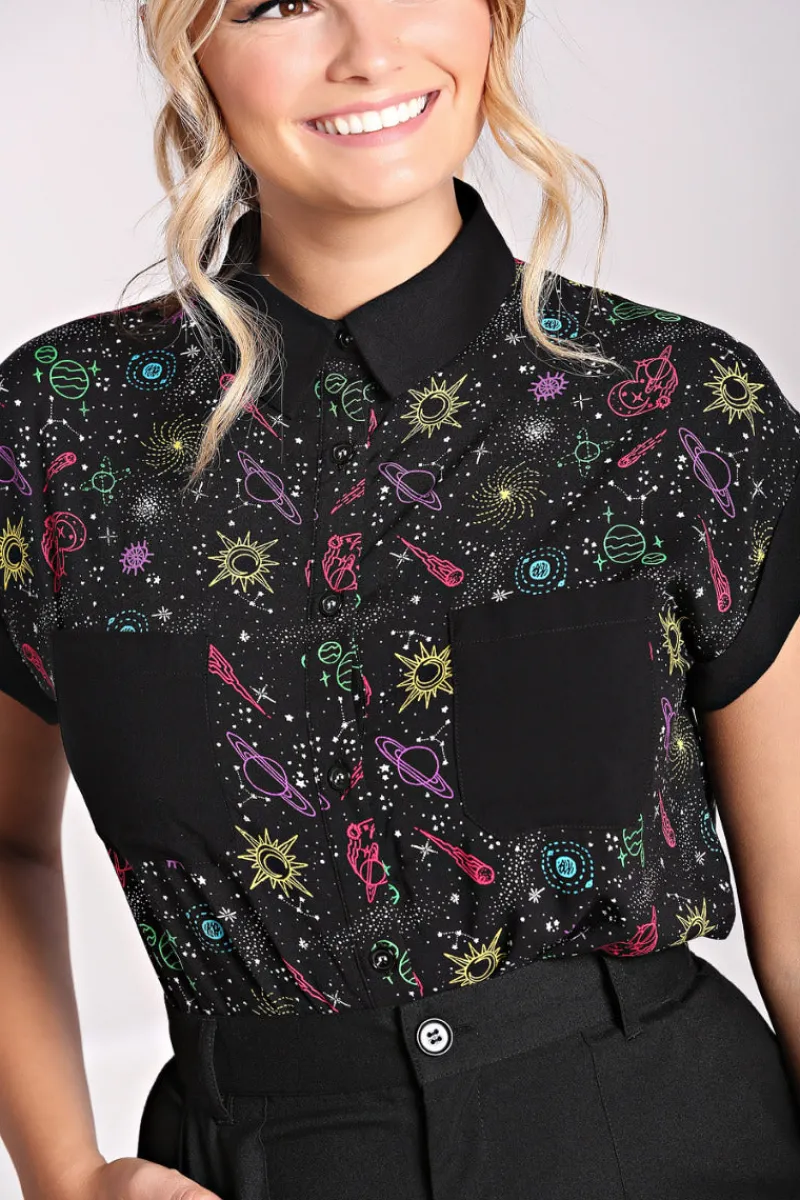 Hell Bunny Tops|Blouses>Andromeda Shirt Black