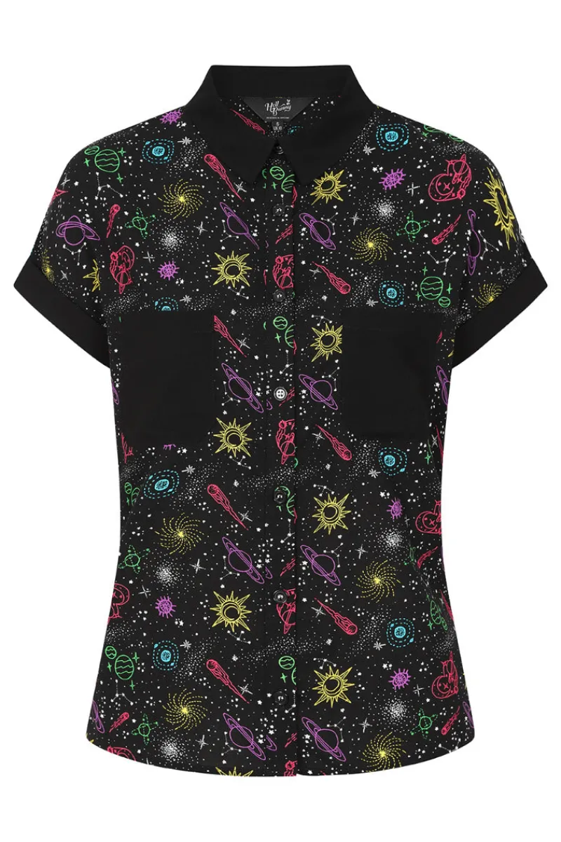 Hell Bunny Tops|Blouses>Andromeda Shirt Black
