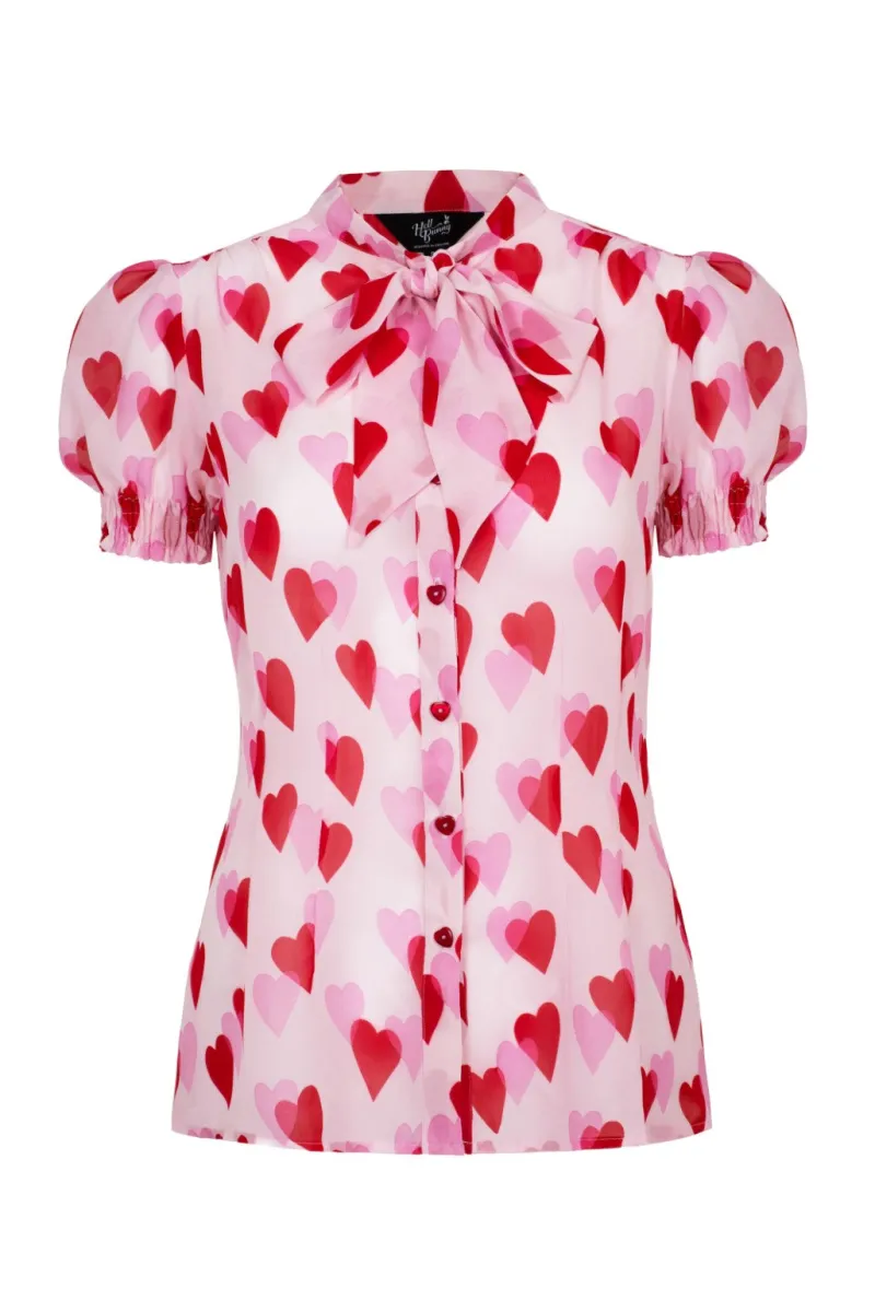 Hell Bunny Tops|Blouses>Aphrodite Blouse Pink