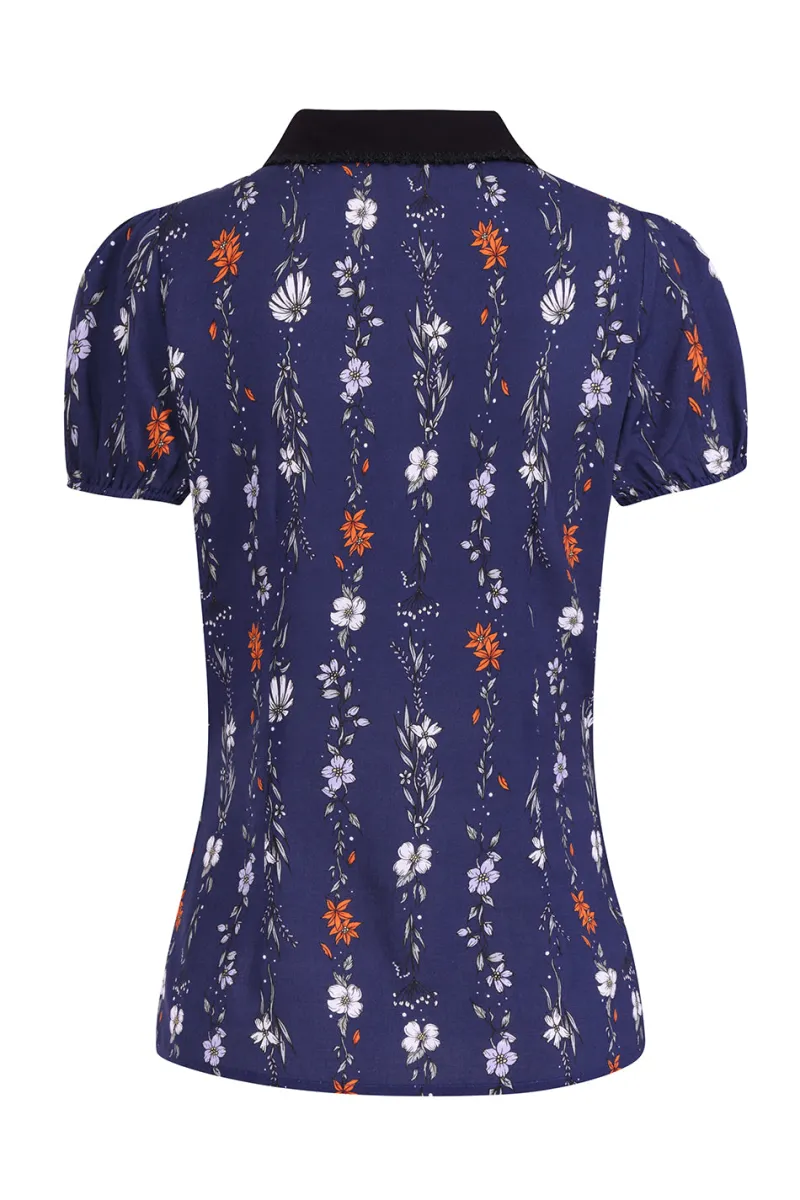 Hell Bunny Tops|Blouses>Asta Blouse Blue