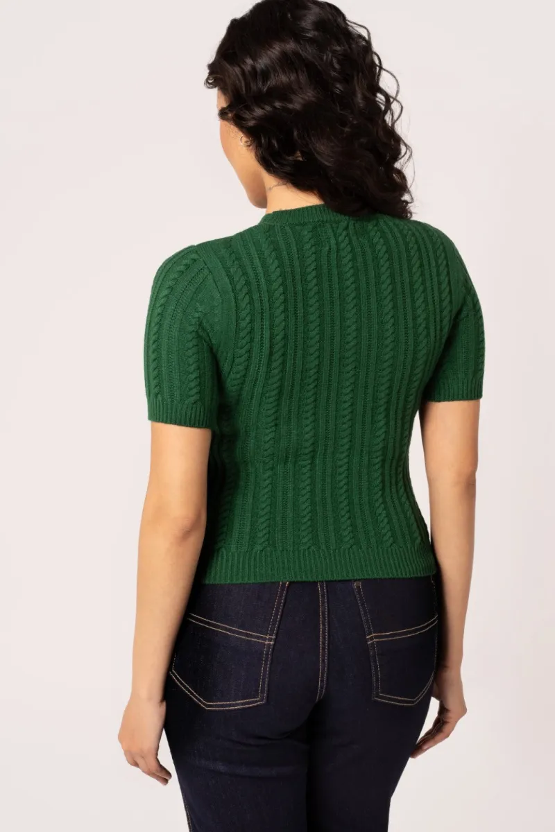 Hell Bunny Tops|Knitwear>Autumn Top Green
