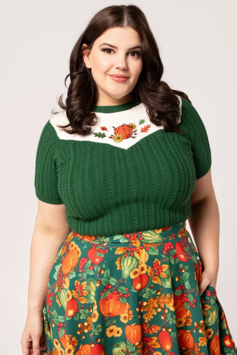 Hell Bunny Tops|Knitwear>Autumn Top Green