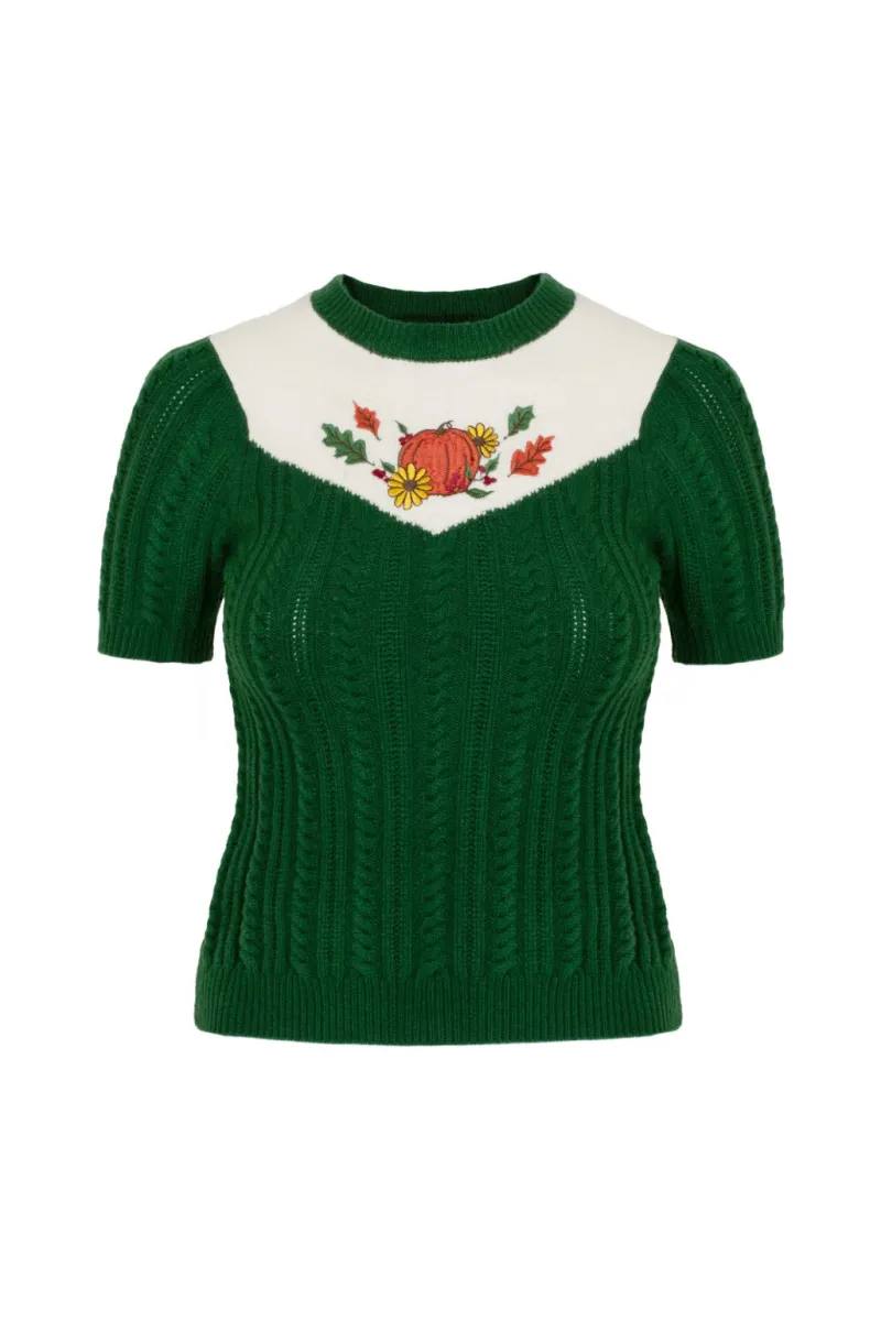 Hell Bunny Tops|Knitwear>Autumn Top Green