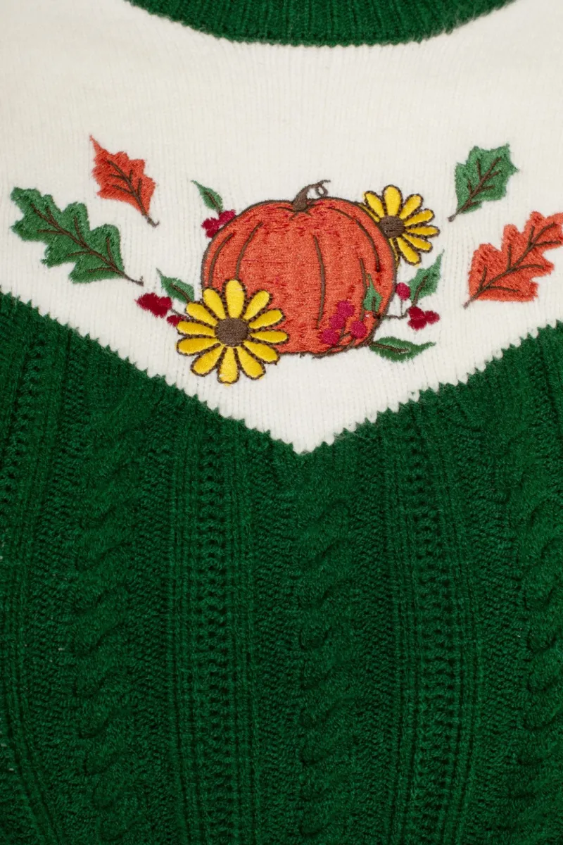 Hell Bunny Tops|Knitwear>Autumn Top Green