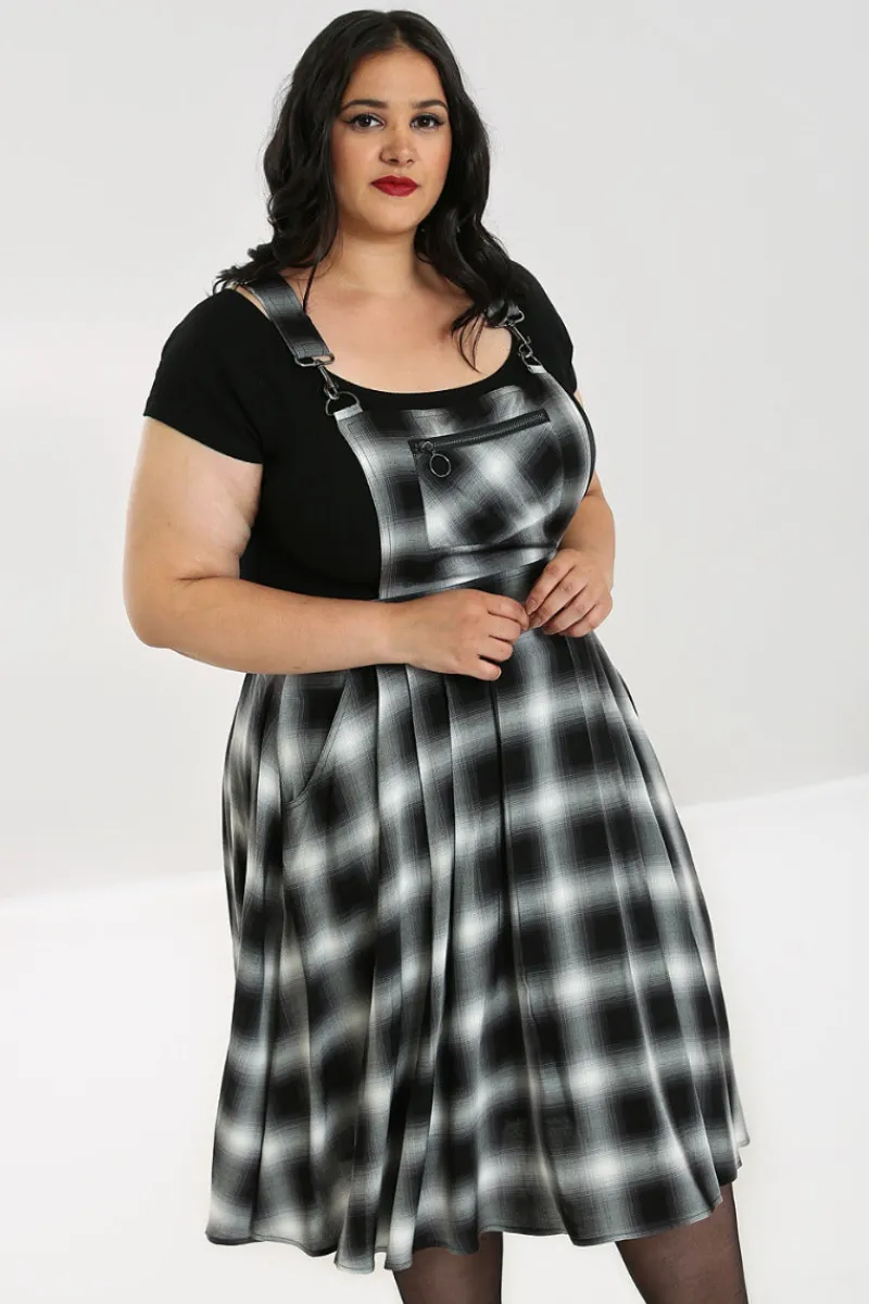 Hell Bunny Dresses|Dresses>Avril Pinafore Dress Grey