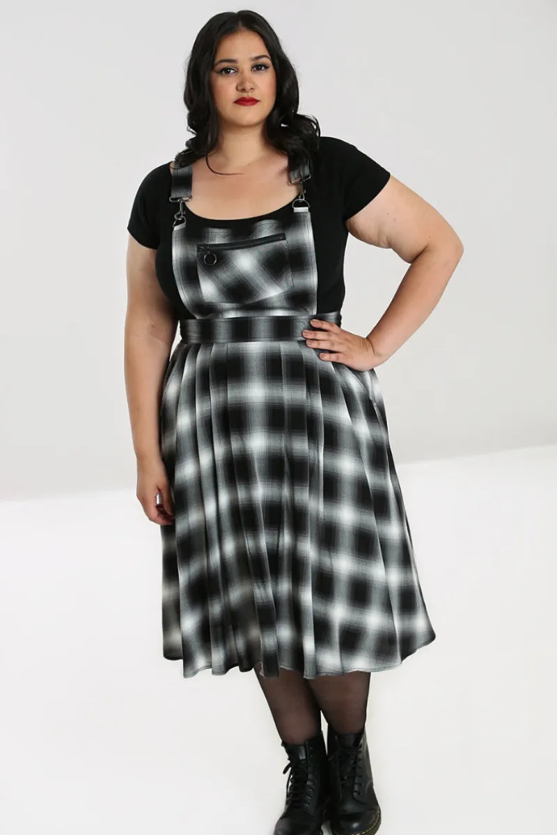 Hell Bunny Dresses|Dresses>Avril Pinafore Dress Grey