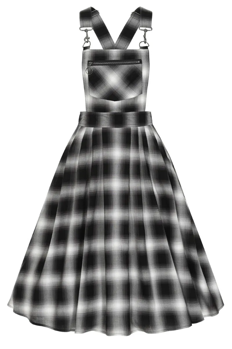 Hell Bunny Dresses|Dresses>Avril Pinafore Dress Grey