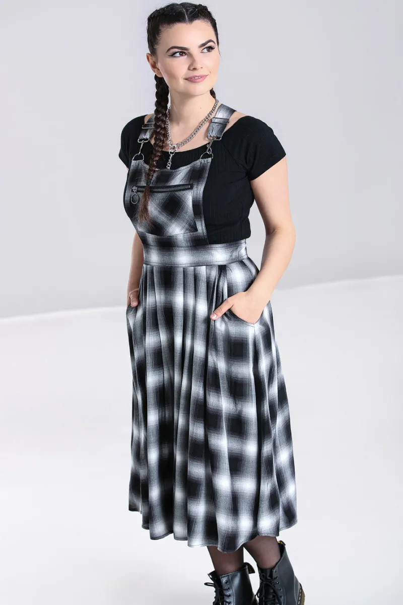 Hell Bunny Dresses|Dresses>Avril Pinafore Dress Grey