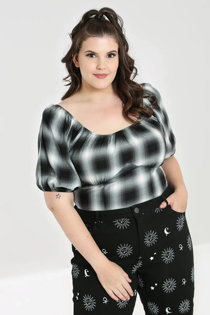 Hell Bunny Tops|Tops>Avril Top Grey