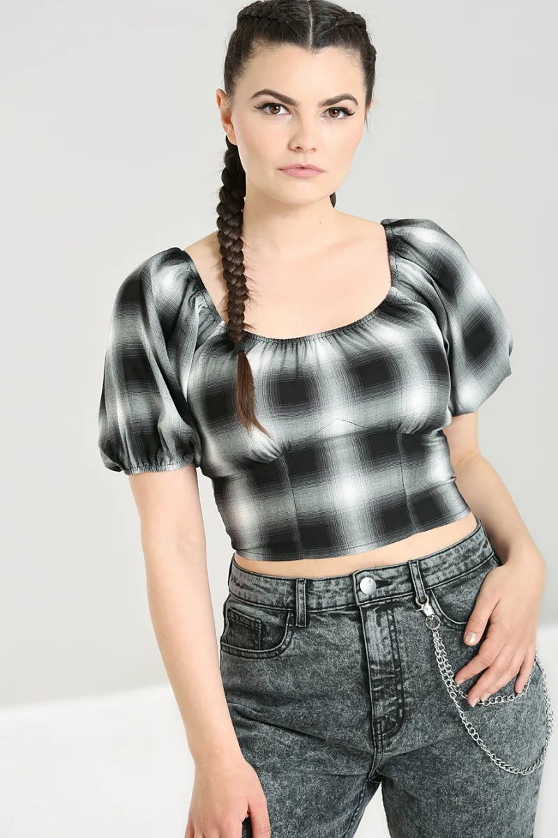 Hell Bunny Tops|Tops>Avril Top Grey