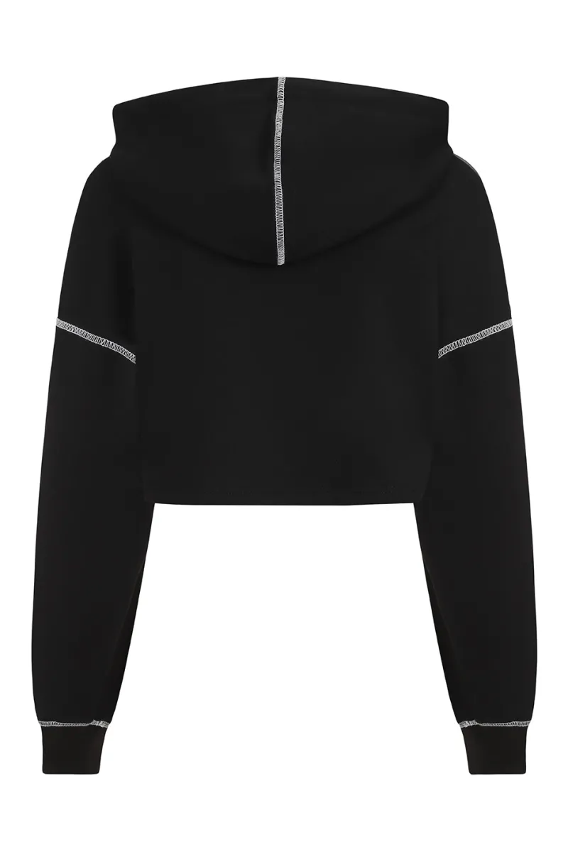 Hell Bunny Tops|Knitwear>Barbed Wire Hoodie Black