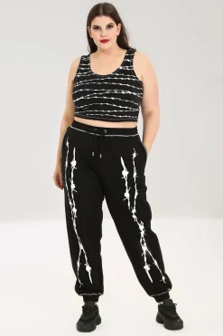Hell Bunny Trousers & Shorts|Trousers & Shorts>Barbed Wire Joggers Black