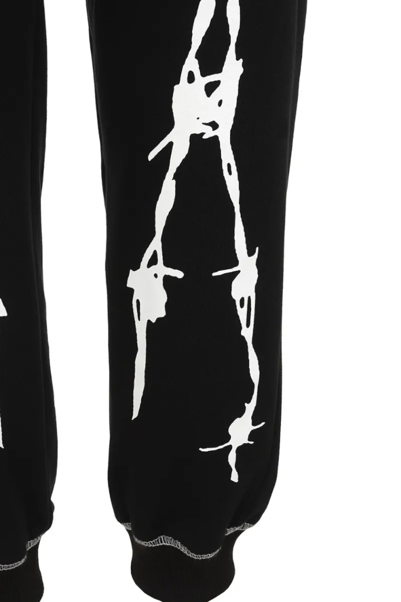 Hell Bunny Trousers & Shorts|Trousers & Shorts>Barbed Wire Joggers Black