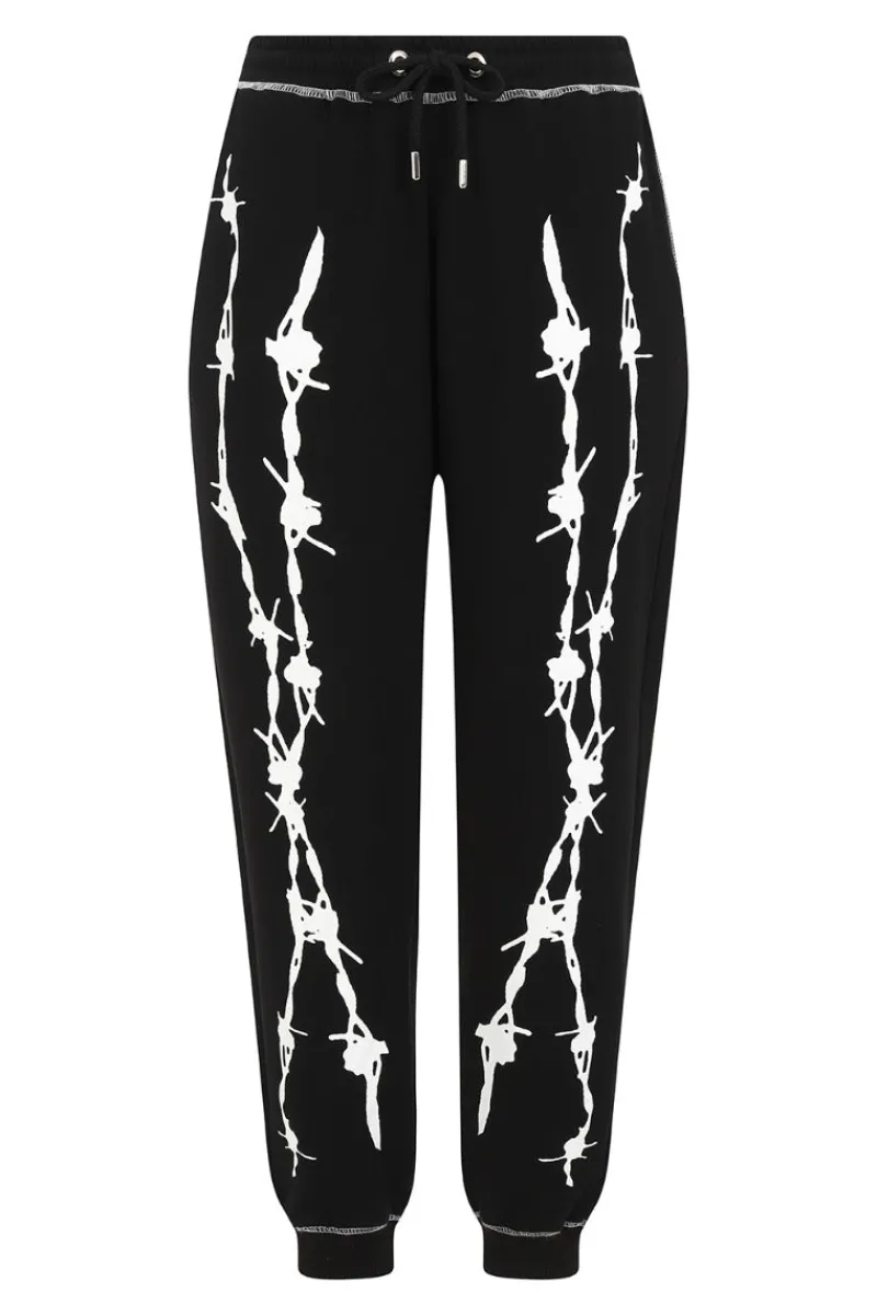 Hell Bunny Trousers & Shorts|Trousers & Shorts>Barbed Wire Joggers Black