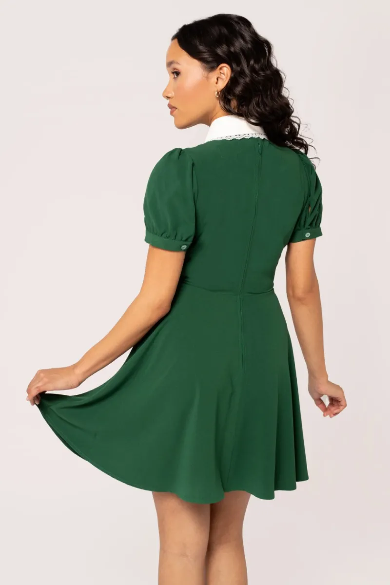 Hell Bunny Dresses|Vintage Dresses>Basil Mini Dress Green
