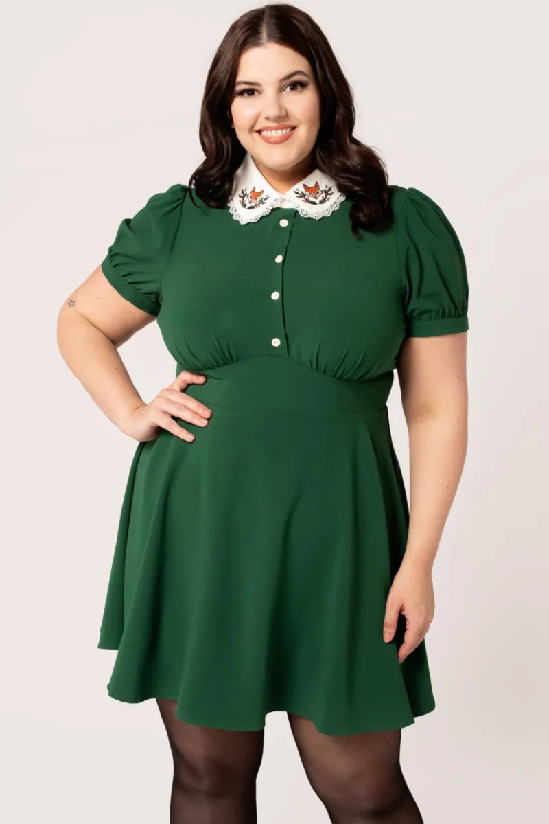 Hell Bunny Dresses|Vintage Dresses>Basil Mini Dress Green