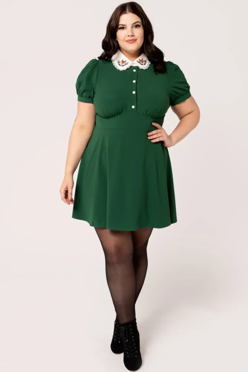 Hell Bunny Dresses|Vintage Dresses>Basil Mini Dress Green