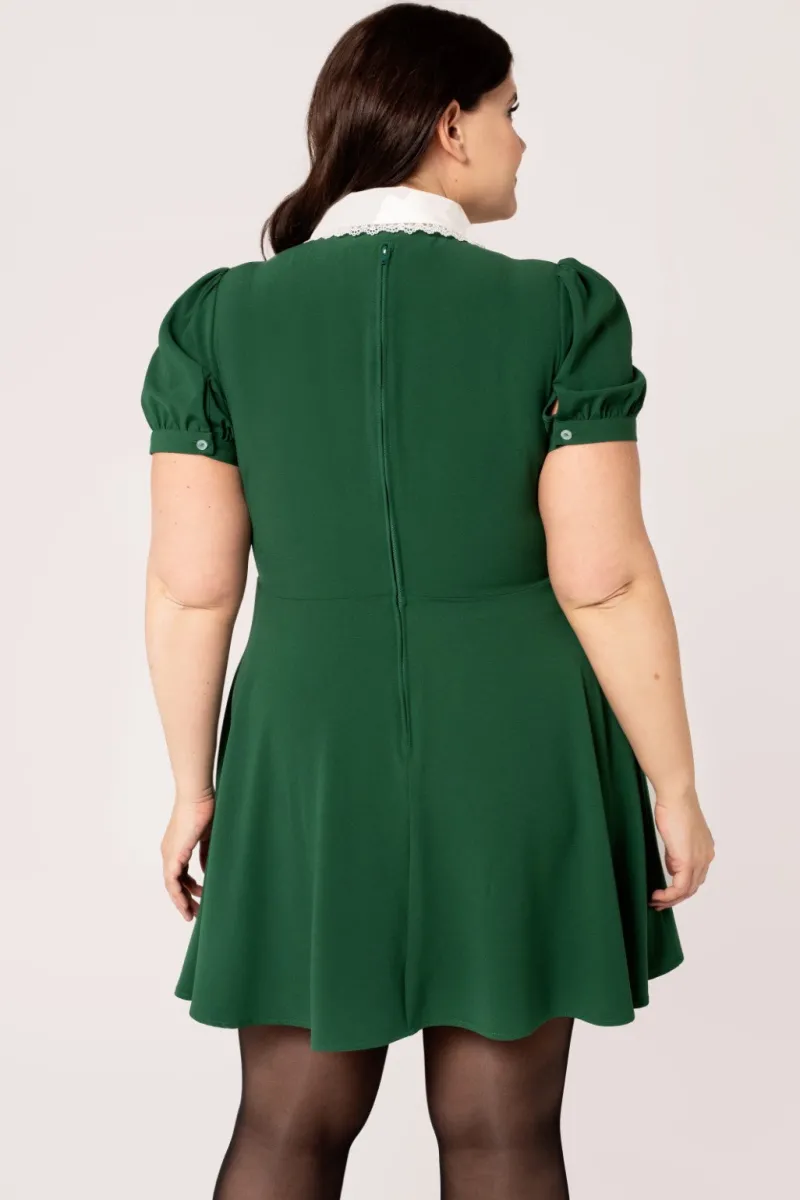 Hell Bunny Dresses|Vintage Dresses>Basil Mini Dress Green