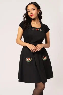Hell Bunny Vintage Dresses|Dresses>Basil Pinafore Dress Black