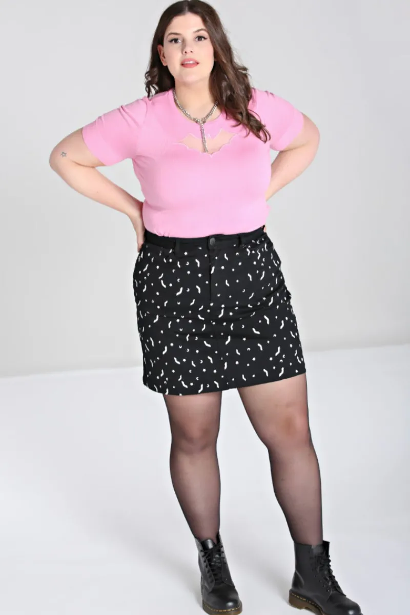 Hell Bunny Skirts|Denim>Bat Mini Skirt