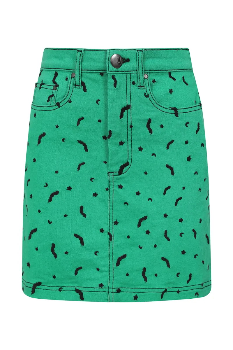 Hell Bunny Skirts|Denim>Bat Mini Skirt
