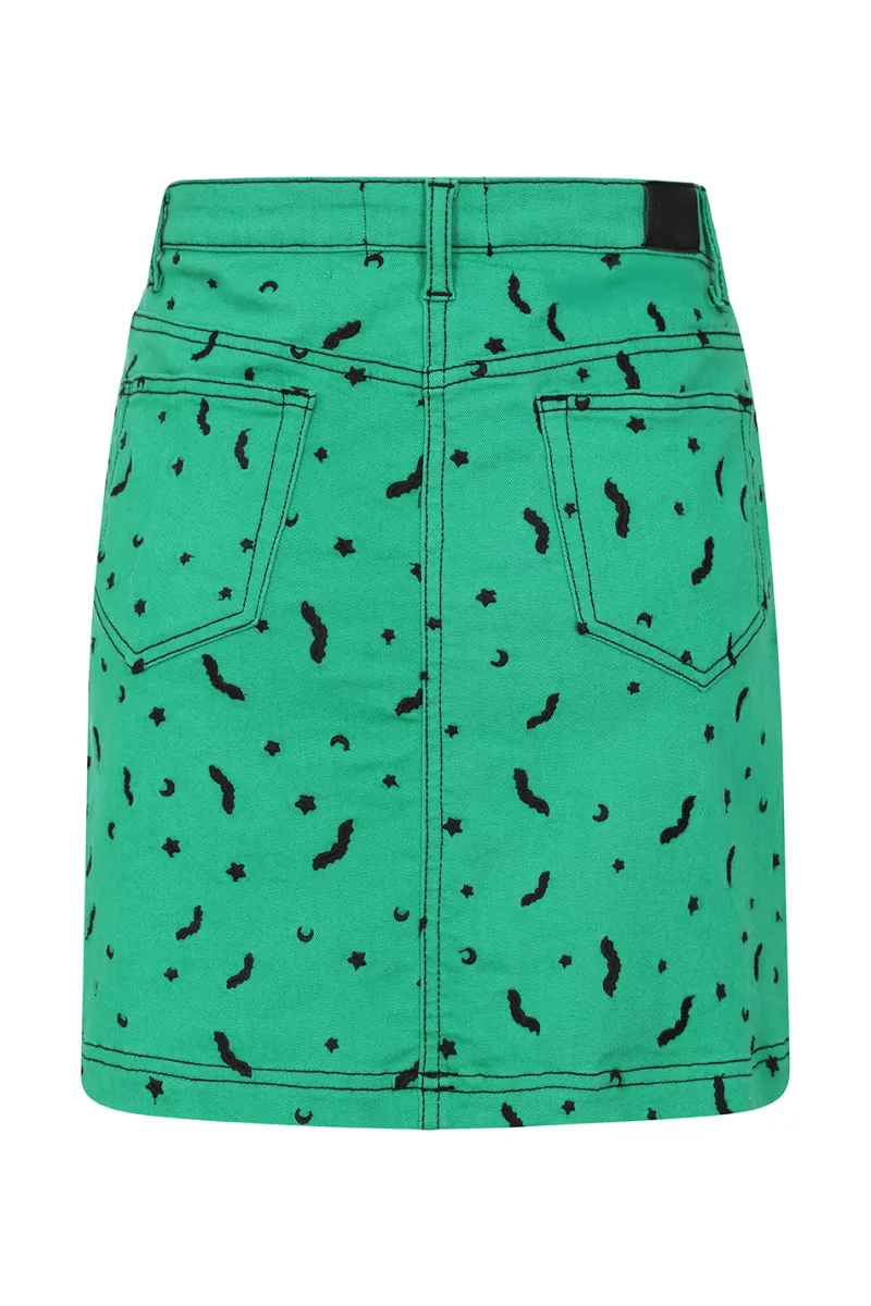 Hell Bunny Skirts|Denim>Bat Mini Skirt
