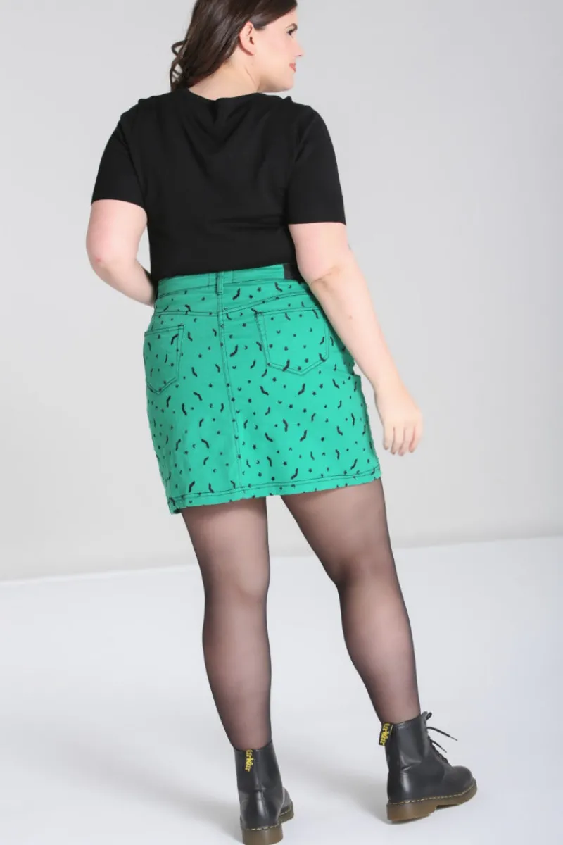 Hell Bunny Skirts|Denim>Bat Mini Skirt