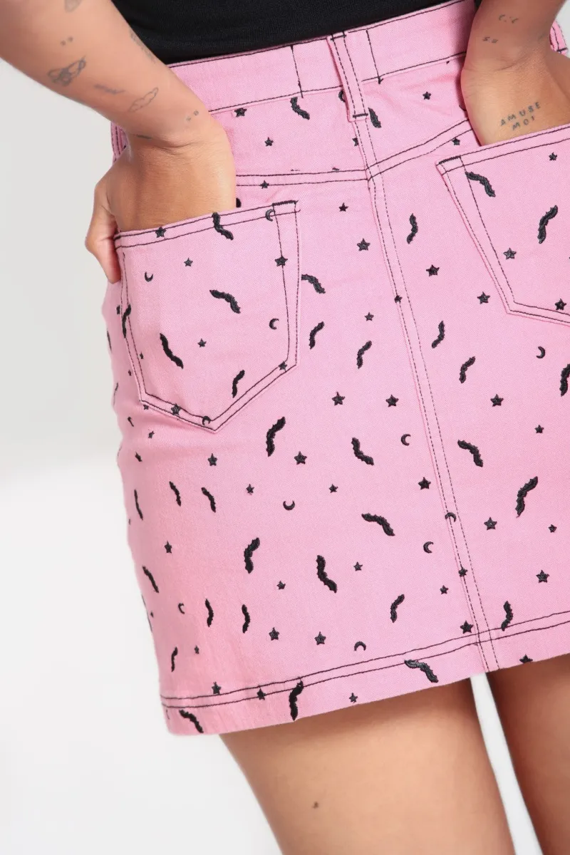 Hell Bunny Skirts|Denim>Bat Mini Skirt