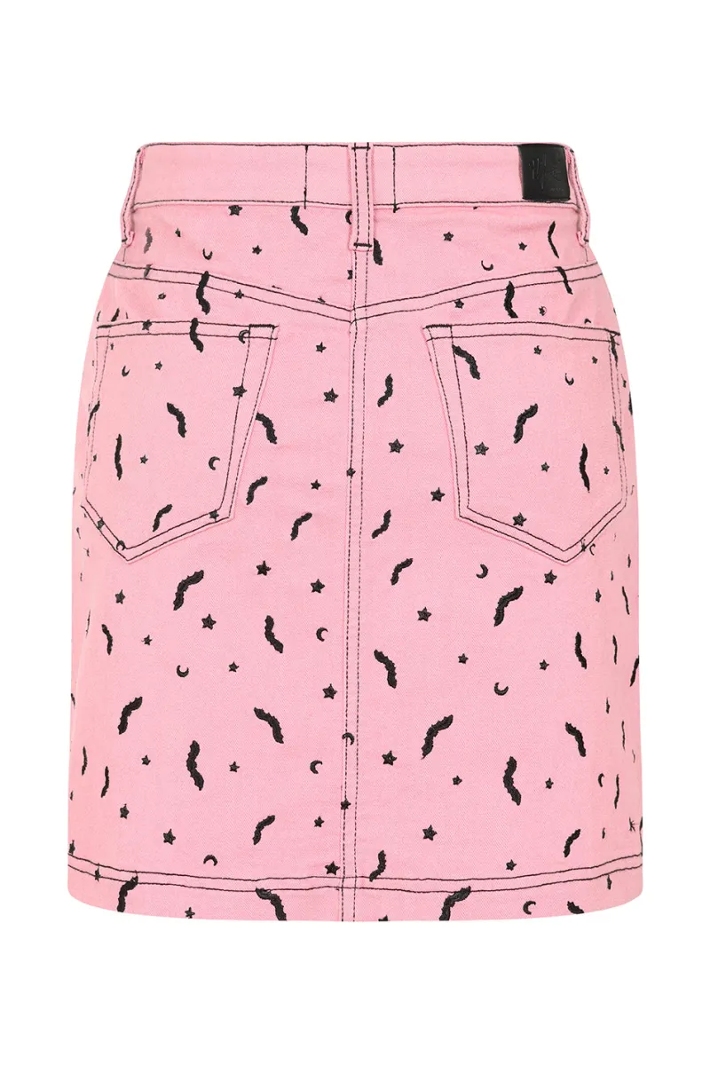 Hell Bunny Skirts|Denim>Bat Mini Skirt