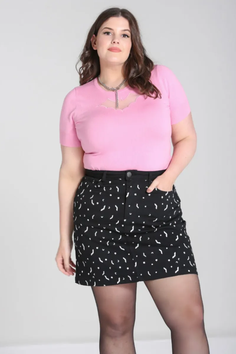 Hell Bunny Skirts|Denim>Bat Mini Skirt