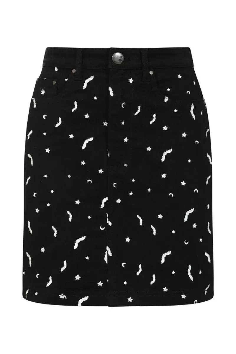 Hell Bunny Skirts|Denim>Bat Mini Skirt