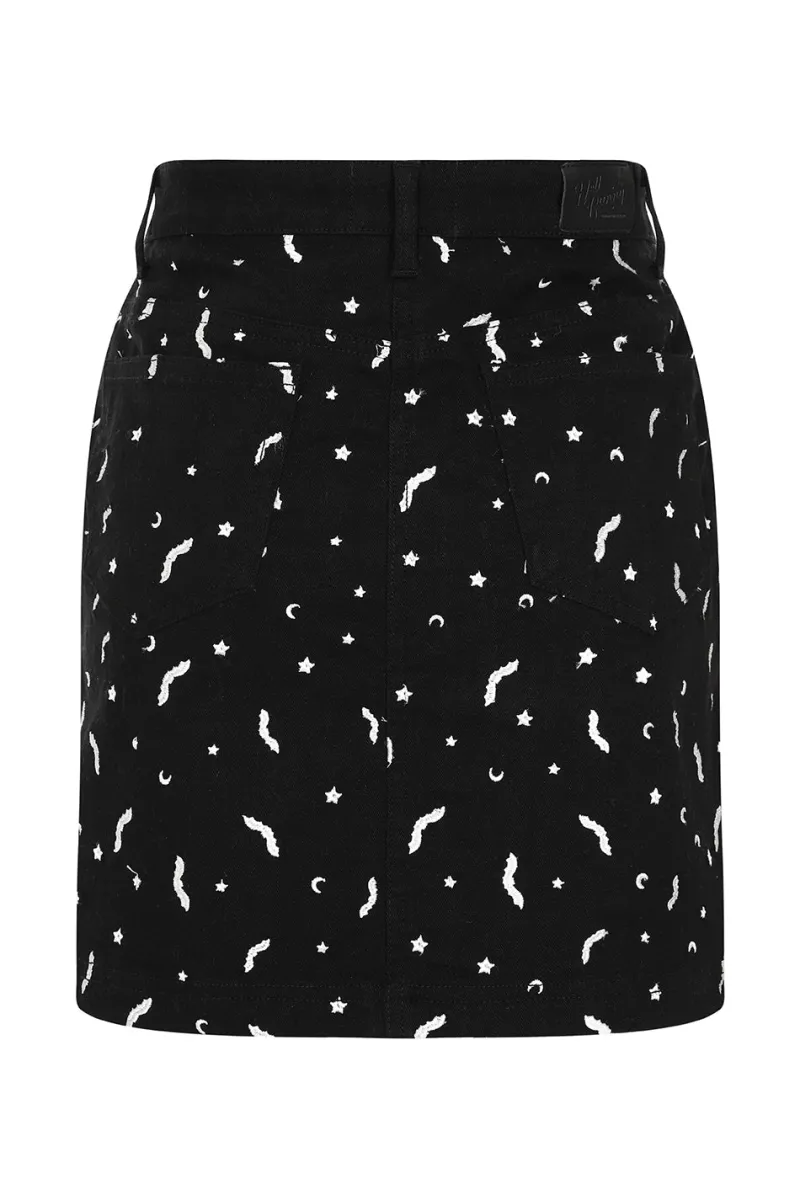 Hell Bunny Skirts|Denim>Bat Mini Skirt