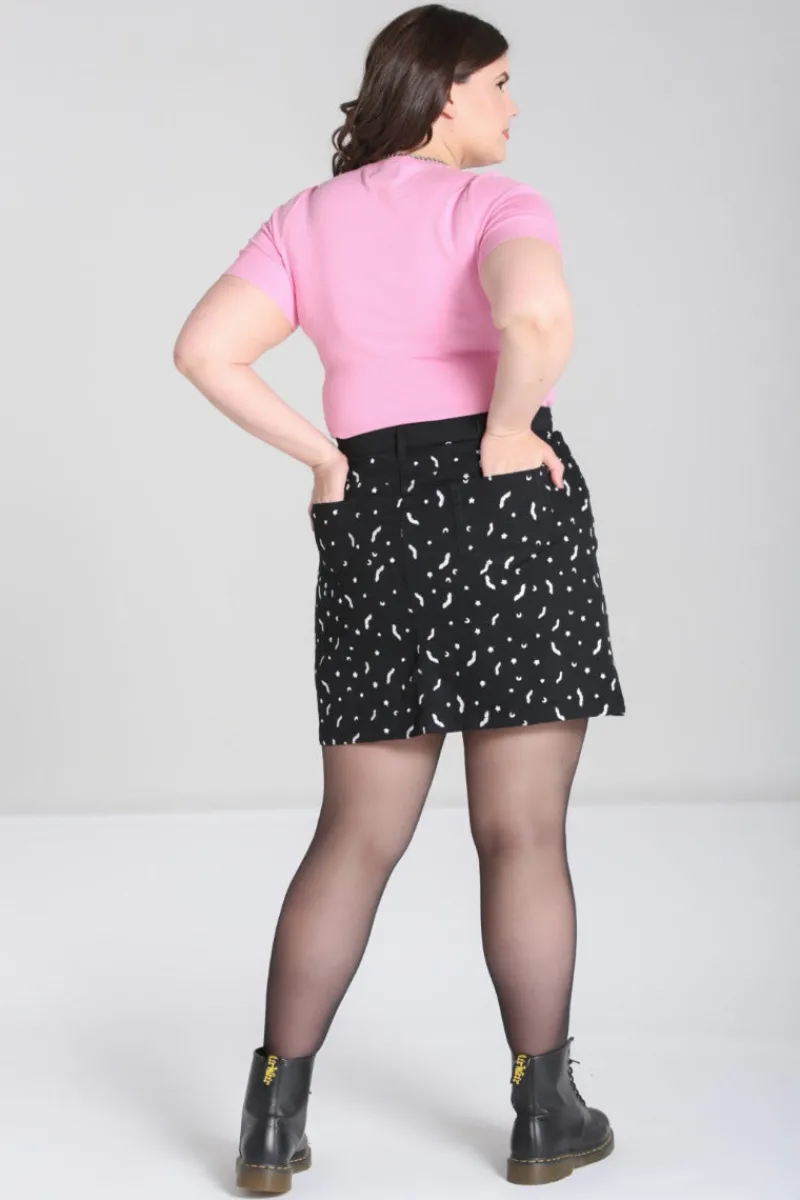 Hell Bunny Skirts|Denim>Bat Mini Skirt