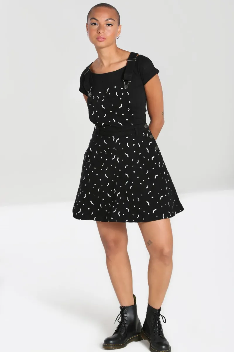 Hell Bunny Dresses|Dresses With Pockets>Bat Pinafore Dress Black